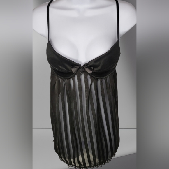 Dreamgirl Intimates Black Satin Chemise Slip Women's Size Small - Picture 3 of 4